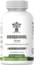 Ubiquinol CoQ10 100mg - Enhanced Bioavailability, High Absorption Coenzyme Q10 Supplement - Non-GMO, Gluten Free co q10 for Heart Health, Healthy Blood Pressure Levels, 60 Capsules