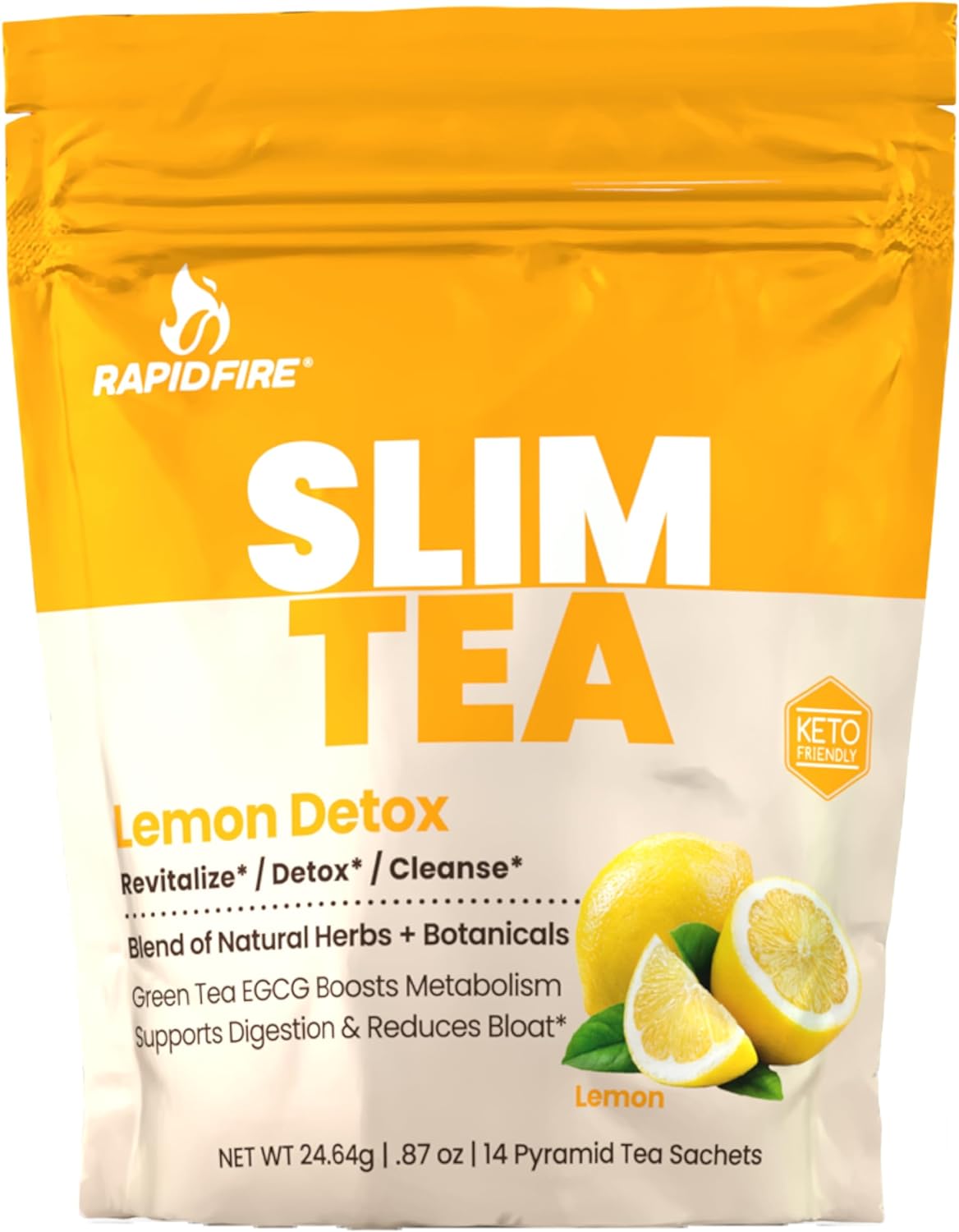 Slim Tea 14 Day Herbal Teatox, Blend of Natural Herbs and Botanicals, Supports Healthy Weight Management, Supports Metabolism, Delicious Lemon Flavor, 14 Servings