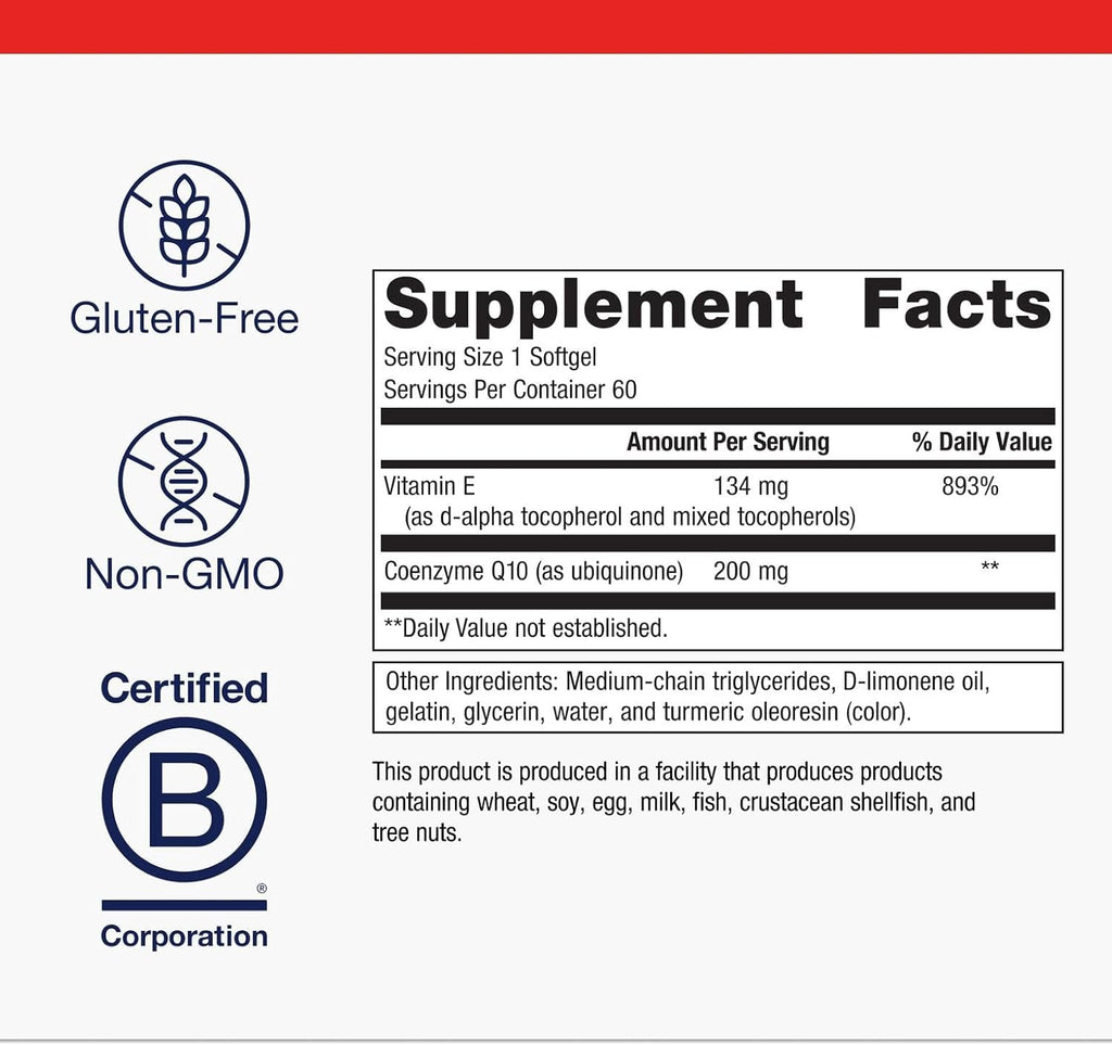 Metagenics CoQ10 ST-200 mg, Highly Absorbable 200 mg Coenzyme Q10 Supplement to Help Support Energy Production and Cardiovascular Function - 60 Count