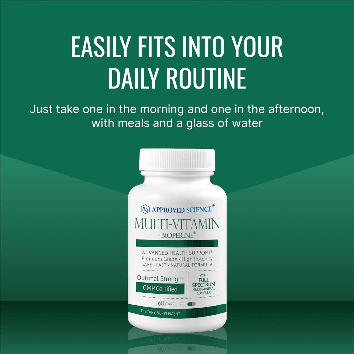 Approved Science Multi-Vitamin - with Full-Spectrum B-Vitamins, Green Tea, Lutein, Lycopene, Zeaxanthin, BioPerine - 180 Capsules - 3 Month Supply