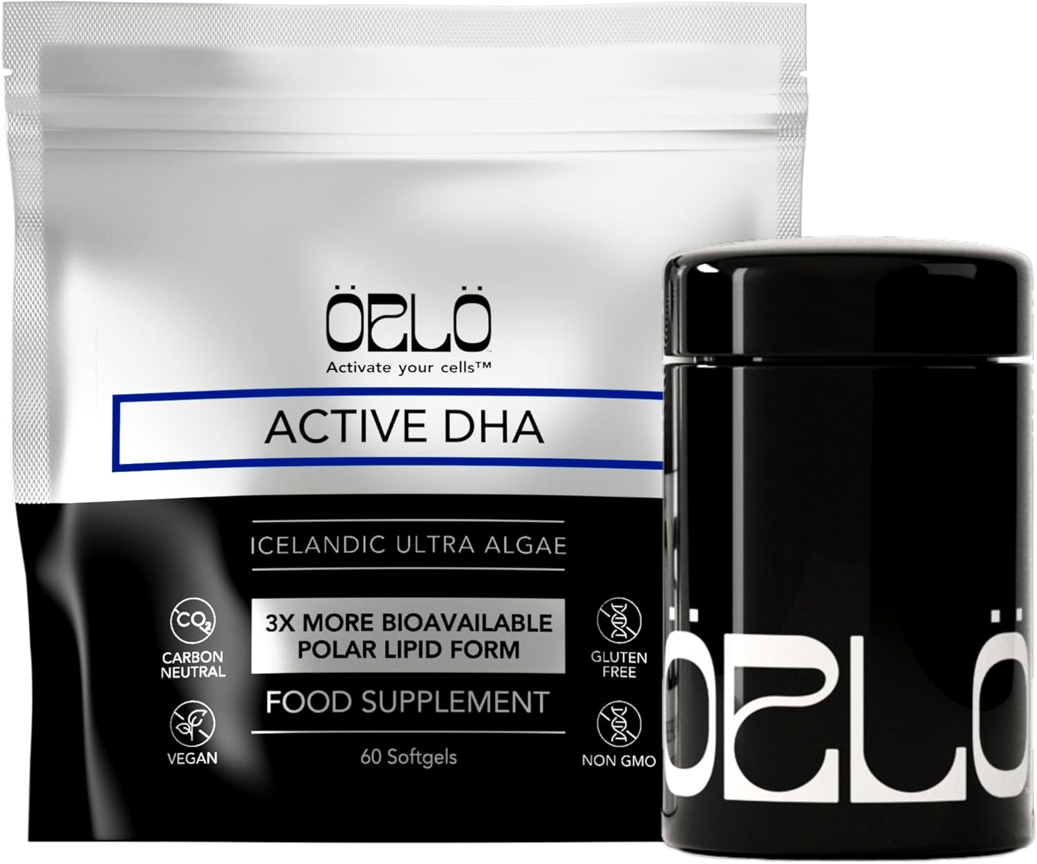Orlo DHA – Vegan DHA Supplement (EPA & DHA) – Omega 3 Fish Oil & Krill Alternative – Plant-Based Omega-3 Algae Oil – Brain & Heart Support (60 Mini Burpless Softgels KIT)
