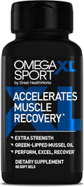 OmegaXL Sport Extra Strength Muscle Recovery Supplement and Respiratory Support Supplement - Improves DOMS and ROM, Clinically Supported Green-Lipped Mussel Oil (60 Softgels)