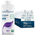 KATE FARMS Organic Adult Peptide 1.0 Formula, Vanilla, Sole-Source, Hydrolyzed Plant-Based Nutrition for Oral or Tube Feeding, 11 Fl oz (12 Pack)