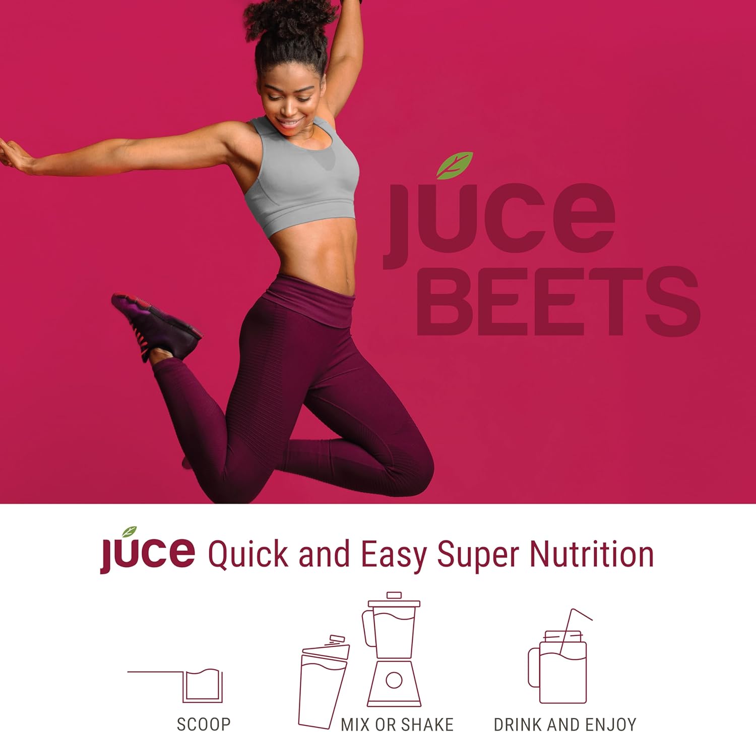 JUCE Beet Superfood Powder Made with 100% Pure Organic Beets (60 Serving) | All Natural Nitric Oxide Supplement | Gluten Free, Soy Free, Vegan, Non GMO (240 g)