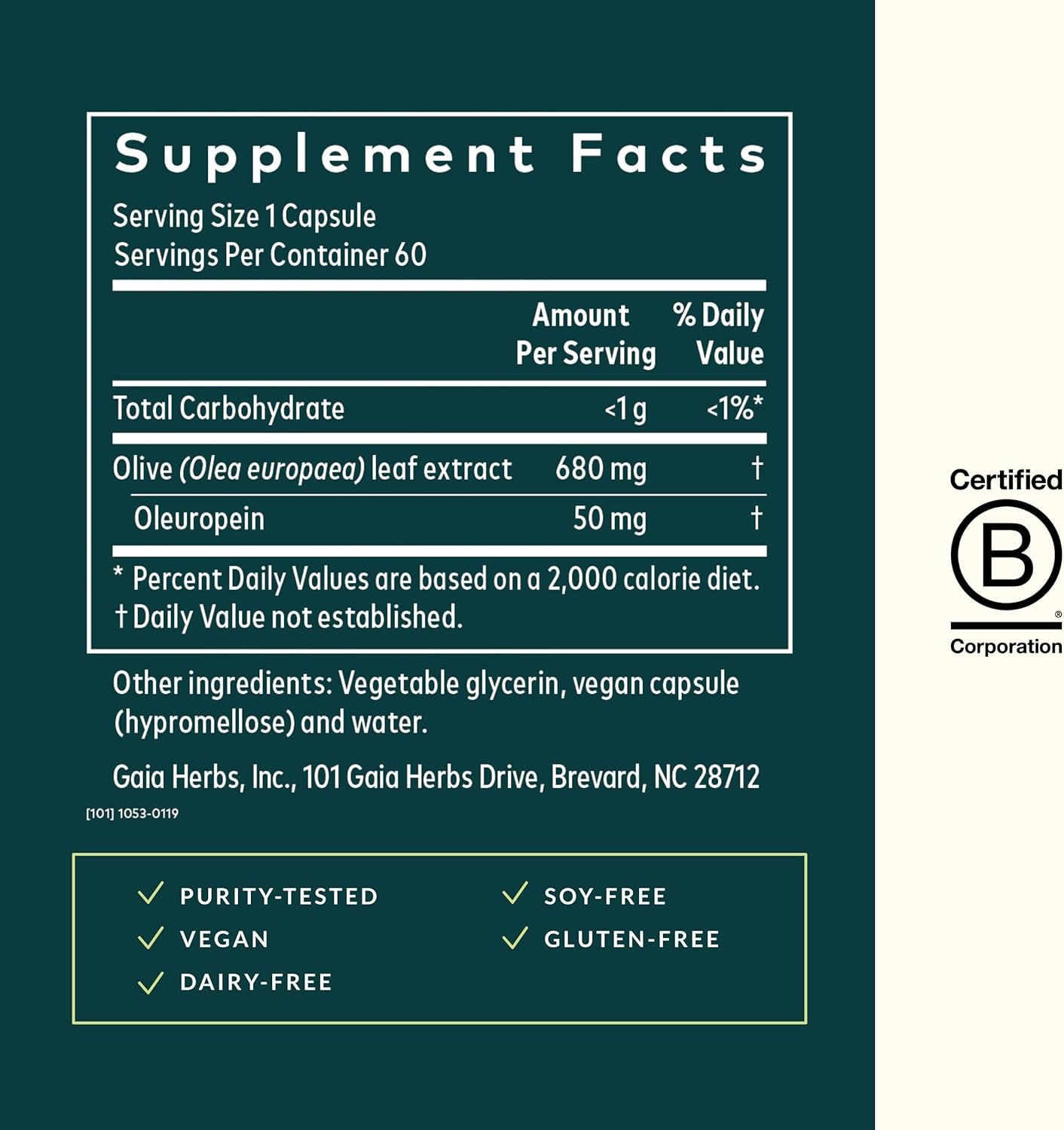 Gaia Herbs Olive Leaf - Traditional Immune Health Support - Immune System Supplement with Olive Leaf Extract and Oleuropein - 60 Vegan Liquid Phyto-Caps