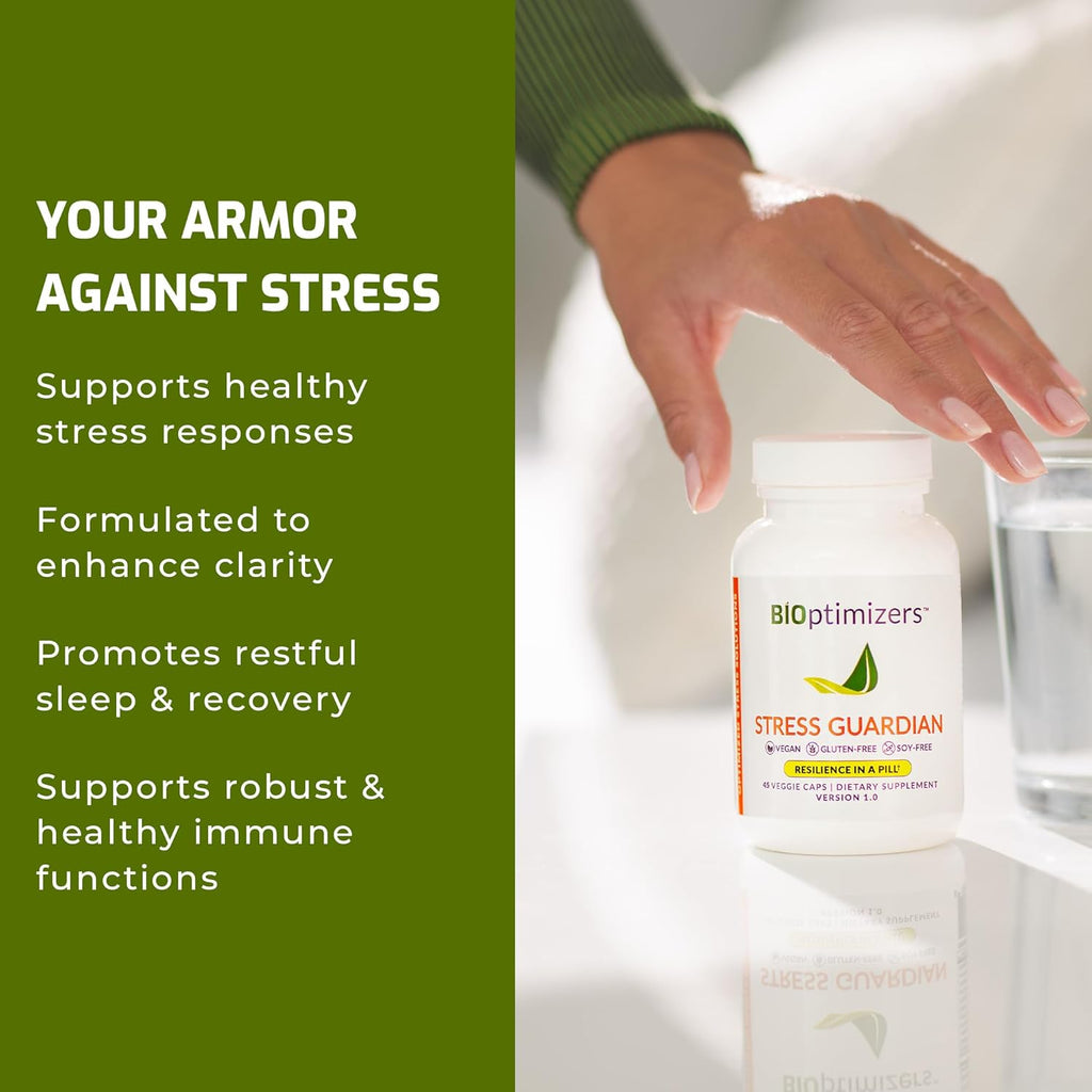 BIOptimizers Stress Guardian – Stress Relief Capsule – Rest Support Management - 45 Capsules