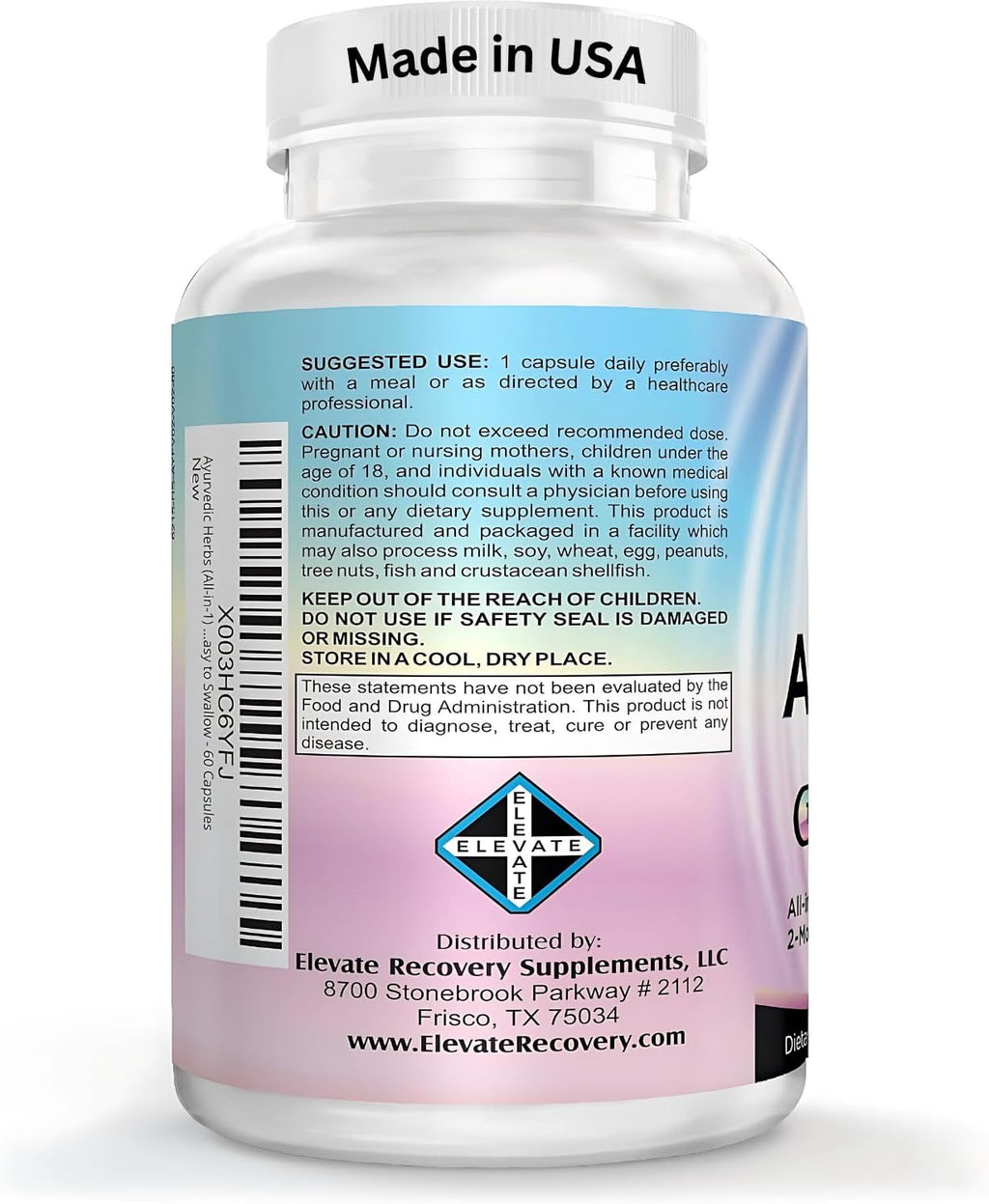 Ayurvedic Herbs 2-Month Supply (All-in-1) Supplement Blend | Ayurveda Mind Body Spirit Herbal Complex with 17 Active Ingredients | Ayurvedic Supplements | 60 Capsules