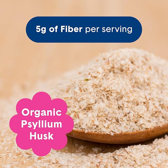 Bellway Super Fiber Powder + Fruit, Sugar Free Organic Psyllium Husk Powder Fiber Supplement for Regularity, Bloating Relief & Digestive Health, Plant-Based, Wild Berry (50 Servings)