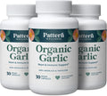 Pattern Wellness Odorless Organic Garlic – 1000mg – Immune, Circulatory & Heart Health Support – Non-GMO & Gluten Free – 90 Vegan Capsules