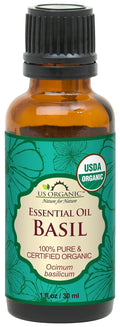 US Organic 100% Pure Basil Essential Oil - USDA Certified Organic, Steam Distilled W/Euro droppers (More Size Variations Available) (30 ml / 1 fl oz)