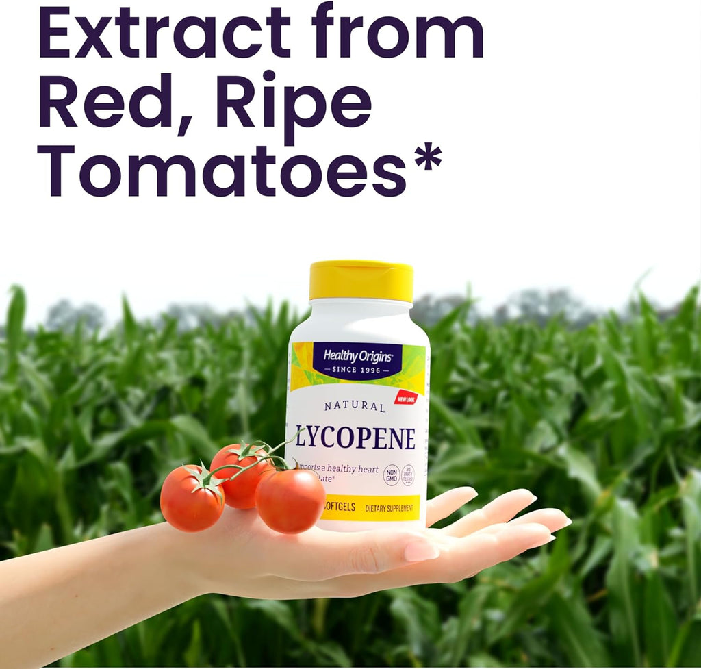 Healthy Origins Lycopene 15 mg (Natural, Non-GMO, Gluten Free, Skin Support, Prostate Support), 180 Softgels