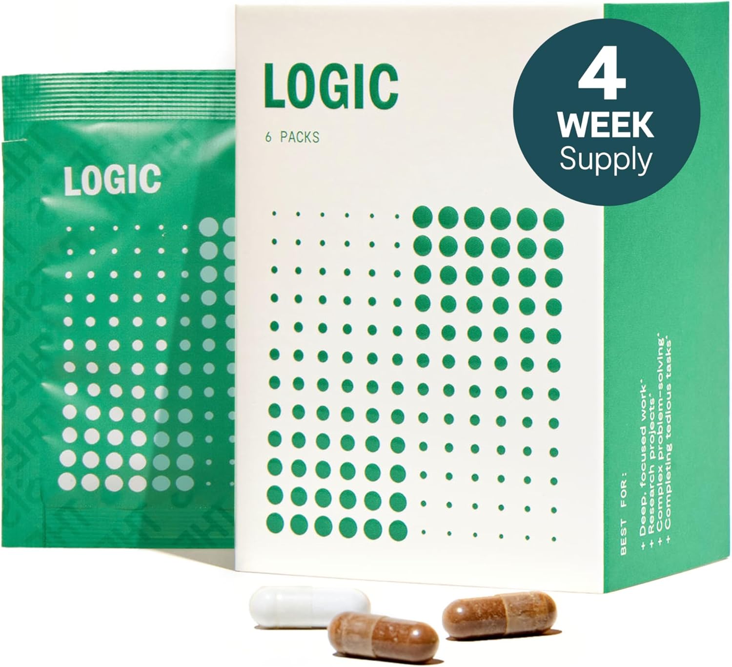 Thesis Logic - Nootropic Brain Support Supplement - Helps Facilitate Deep Thinking and Supports Memory and Focus - Gingko Biloba, Bacopa Monnieri, L-Theanine & More - 1 Month Supply (24 Servings)