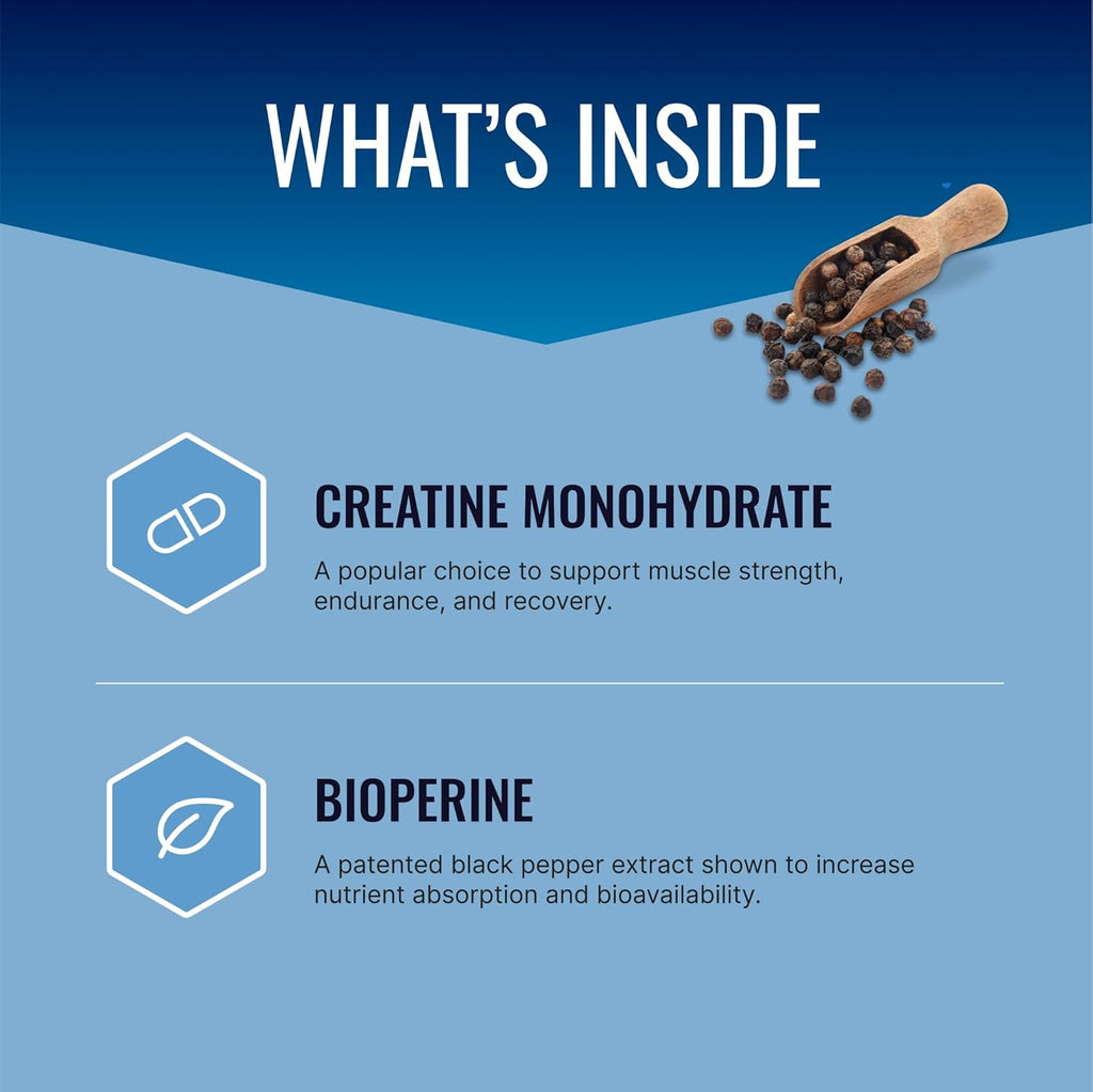 Approved Science Creatine Monohydrate Powder with BioPerine - Supports Lean Muscle Growth and Recovery - 360 Servings - 5000mg Per Serving - Unflavored - Non-GMO, Vegan