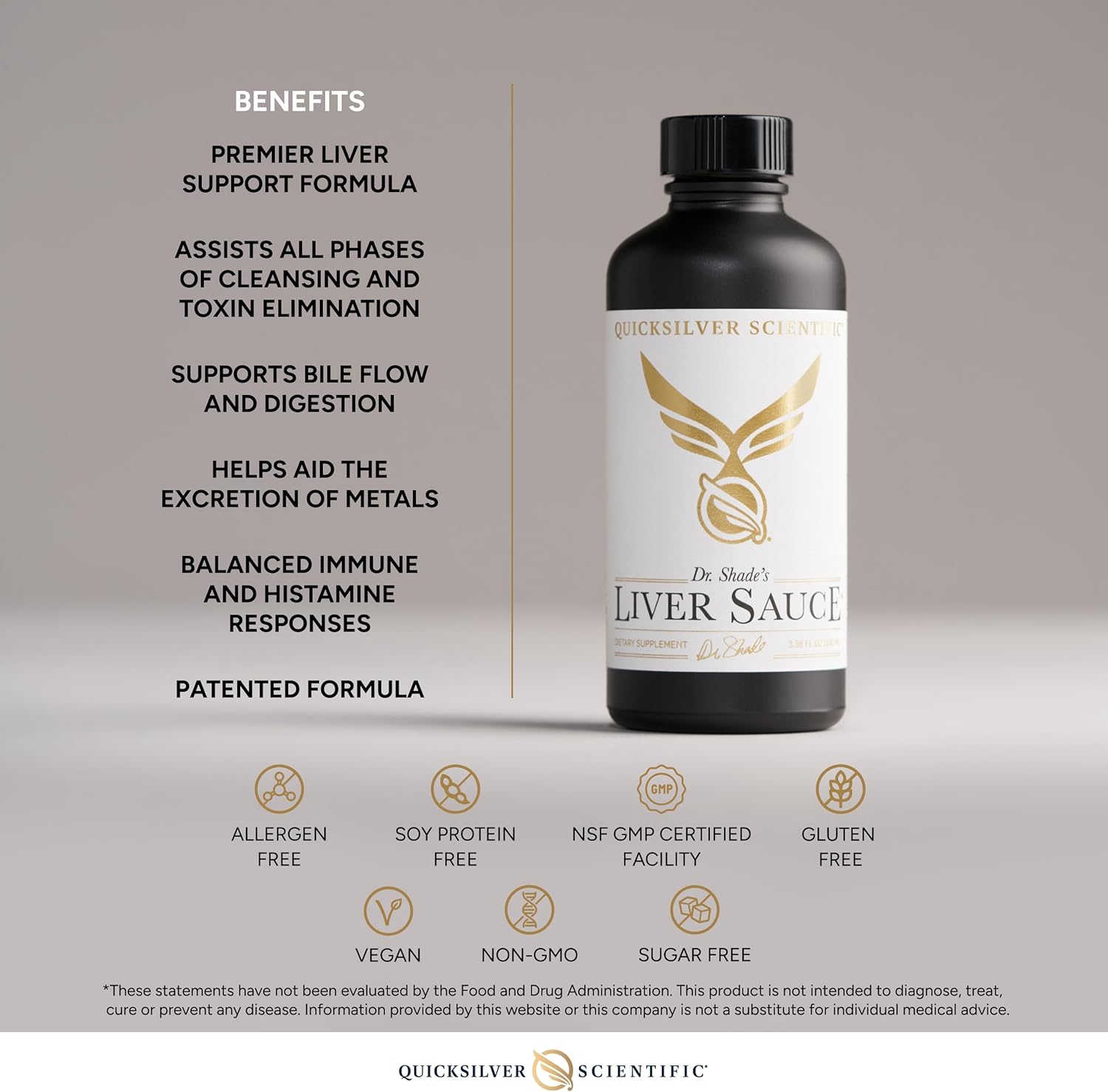 Quicksilver Scientific Liver Sauce - Liposomal Liver Detox with DIM, Quercetin, Lipoic Acid, Milk Thistle and Dandelion Root Supplement - Supports Bile & Toxin Momentum (100 ml / 3.38 oz)