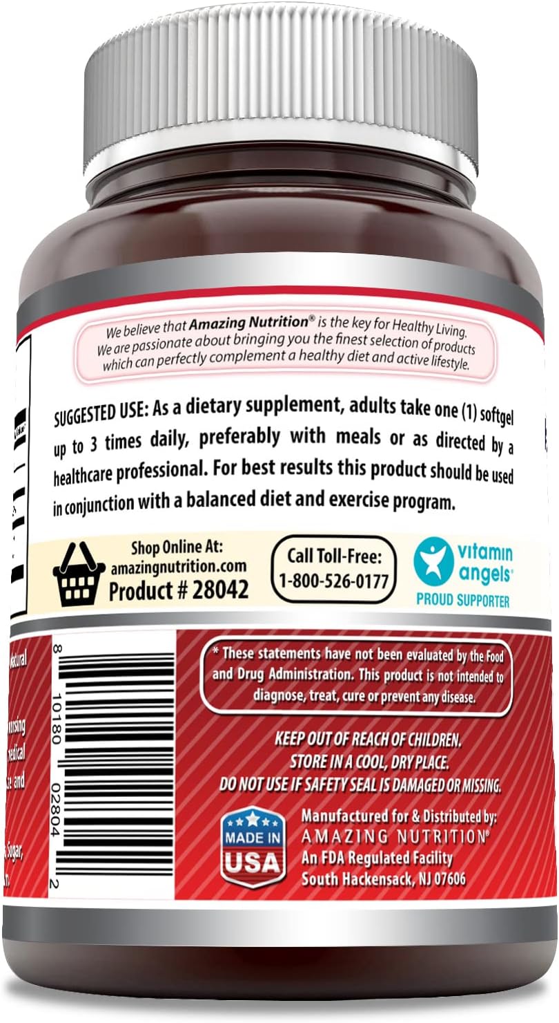 Amazing Formulas CLA | Conjugated Linoleic Acid Supplement | 1250 Mg | Softgels | Non-GMO | Gluten-Free | Made in USA (120 Count)