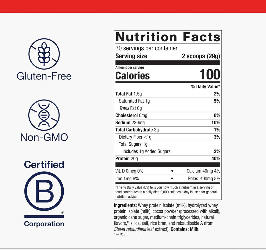Metagenics Perfect Protein with Cross-Flow Micro-Filtered Whey Isolate & Hydrolyzed Whey Protein - 30 Servings - Chocolate