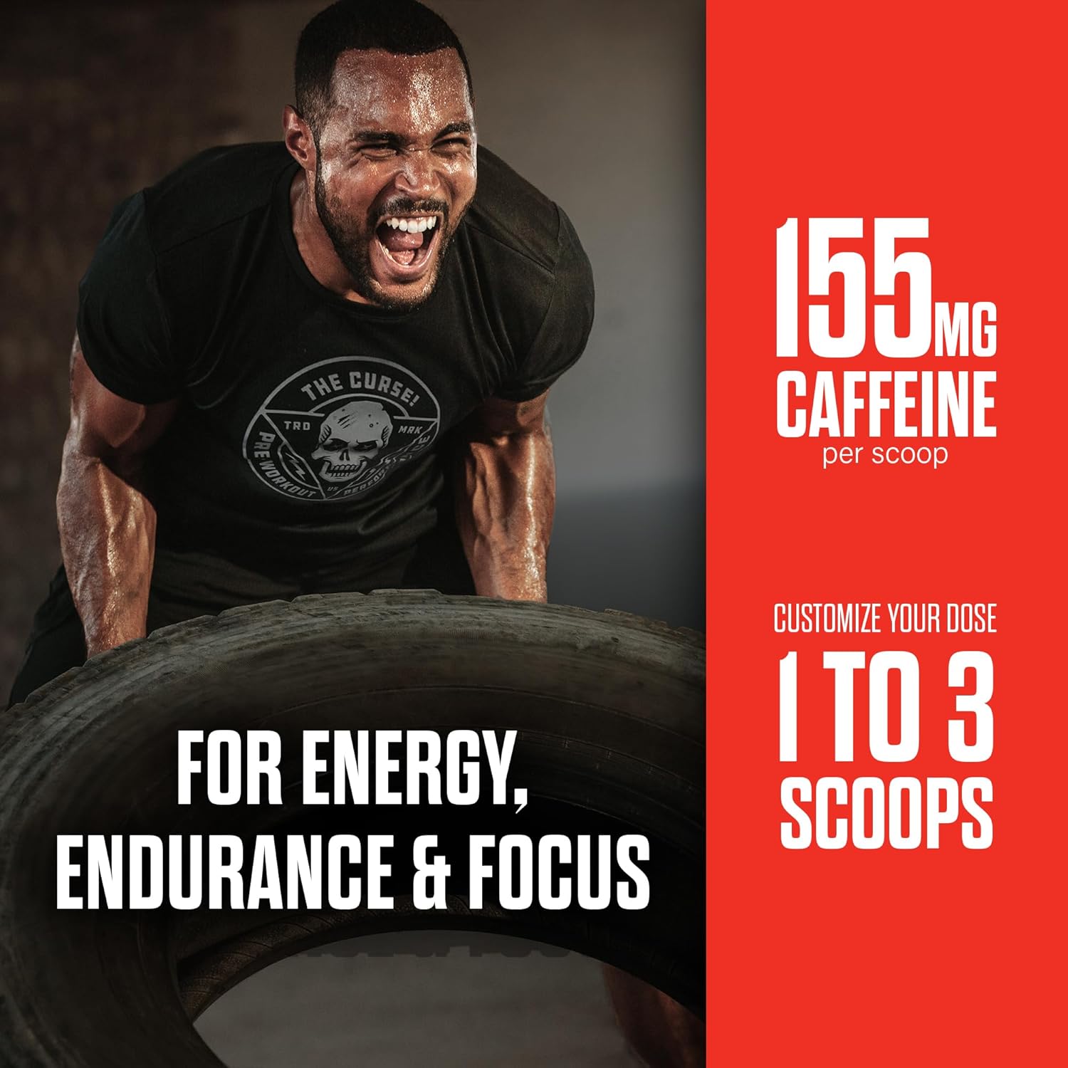 JNX SPORTS The Curse! Pre Workout Powder for Men & Women, Caffeine, Beta-Alanine, Creatine, L-Citrulline, 50 Servings, Pina Colada Flavor – Boost Energy, Strength & Focus