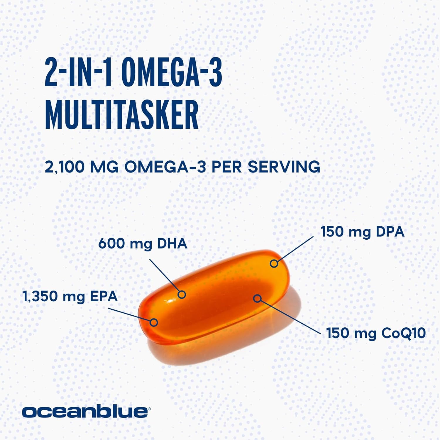 Oceanblue Omega-3 2100 Bundle – CoQ10 90ct + Triple Strength 60ct – High-Potency EPA, DHA & DPA – Heart & Brain Support – Orange Flavor, Burpless Fish Oil - 2 Pack