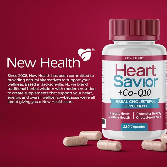 Natural Supplement with CoQ10, Red Yeast Rice, Niacin, Policosanol and Guggul. The Natural Way. by New Health Plus 60 MG Co-Q10 (120 caps)
