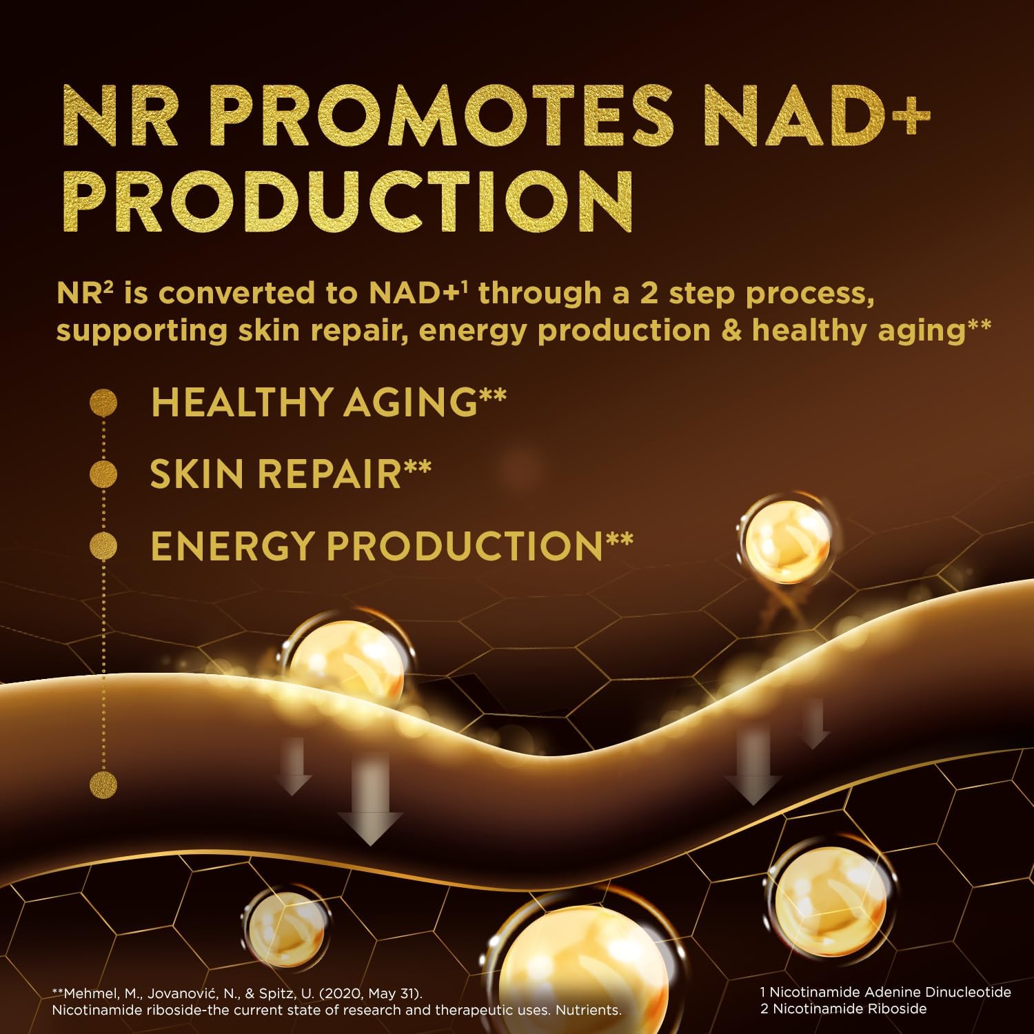 Swisse Plus NAD+ Beauty Restore | Clinically Tested Ingredients | NAD+ Supplement for Men & Women | Supports Collagen Formation, Skin Elasticity & Anti-Aging Supplement | 30 Capsules