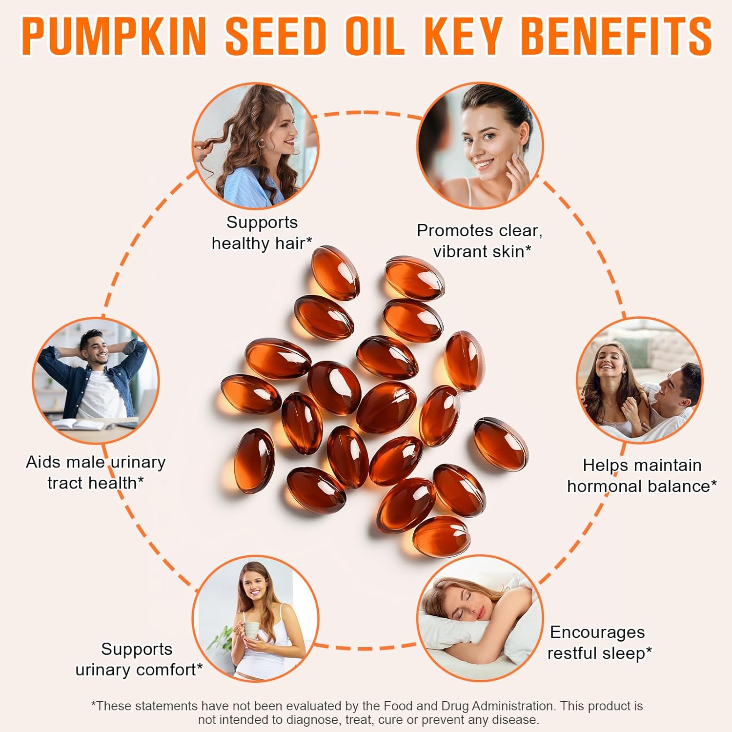 WHLH & WELL-BEING Pumpkin Seed Oil Capsules, 2Pack Pumpkin Seed Oil for Hair Growth, 1000mg Per Serving, 600 Count