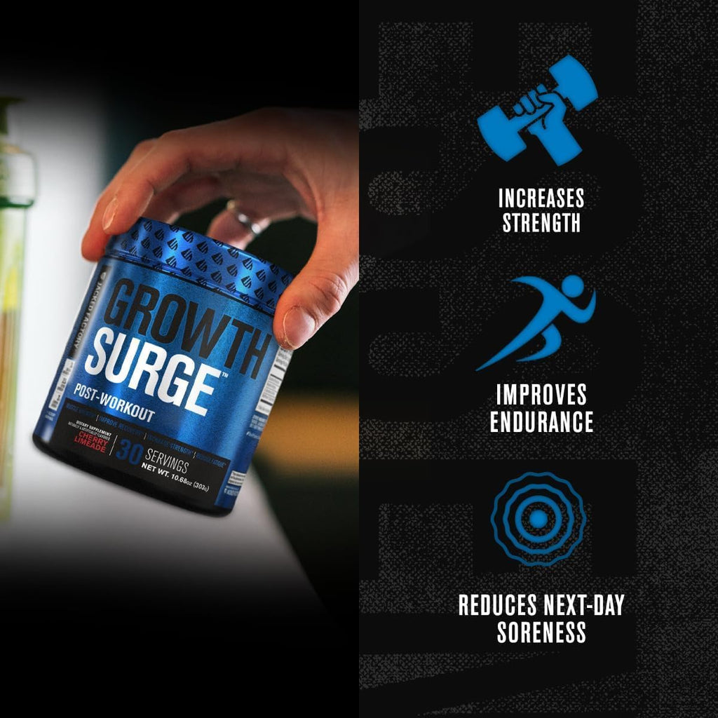 Jacked Factory Growth Surge Creatine Post Workout Powder w/L-Carnitine, Daily Muscle Builder & Recovery Supplement with Creatine Monohydrate, Betaine, L-Carnitine L-Tartrate - 30 Servings, Unflavored