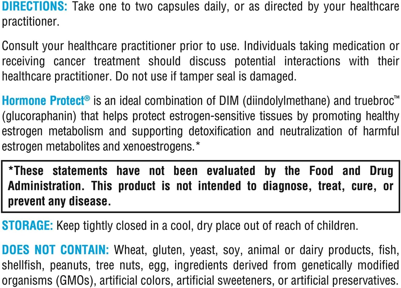 XYMOGEN Hormone Protect - Dim Supplements for Women with Glucoraphanin from Broccoli Extract - Promote Detoxification, Balance & Protect Estrogen Sensitive Tissues in The Breast & More (60 Capsules)