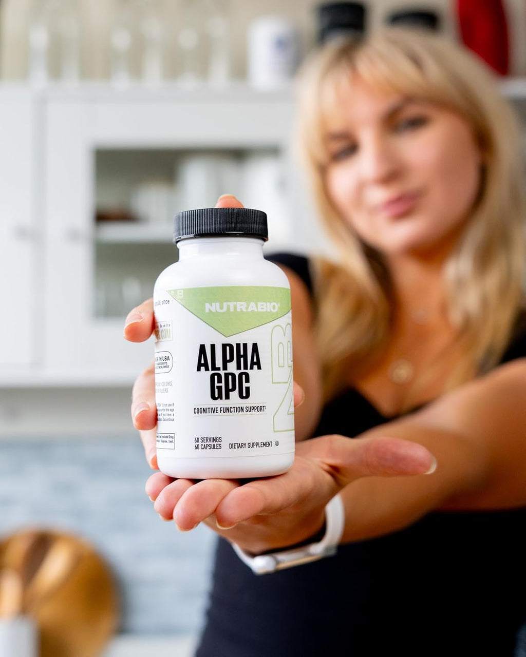 NutraBio Alpha GPC, Brain Support & Improved Memory Function, 300mg - 60 Vegetable Capsules