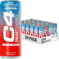 C4 Smart Energy Drinks Variety Pack, Sugar Free Performance Fuel & Nootropic Brain Booster, Coffee Substitute or Alternative, 4 Flavor Summer Sippin’ Variety 24 Pack