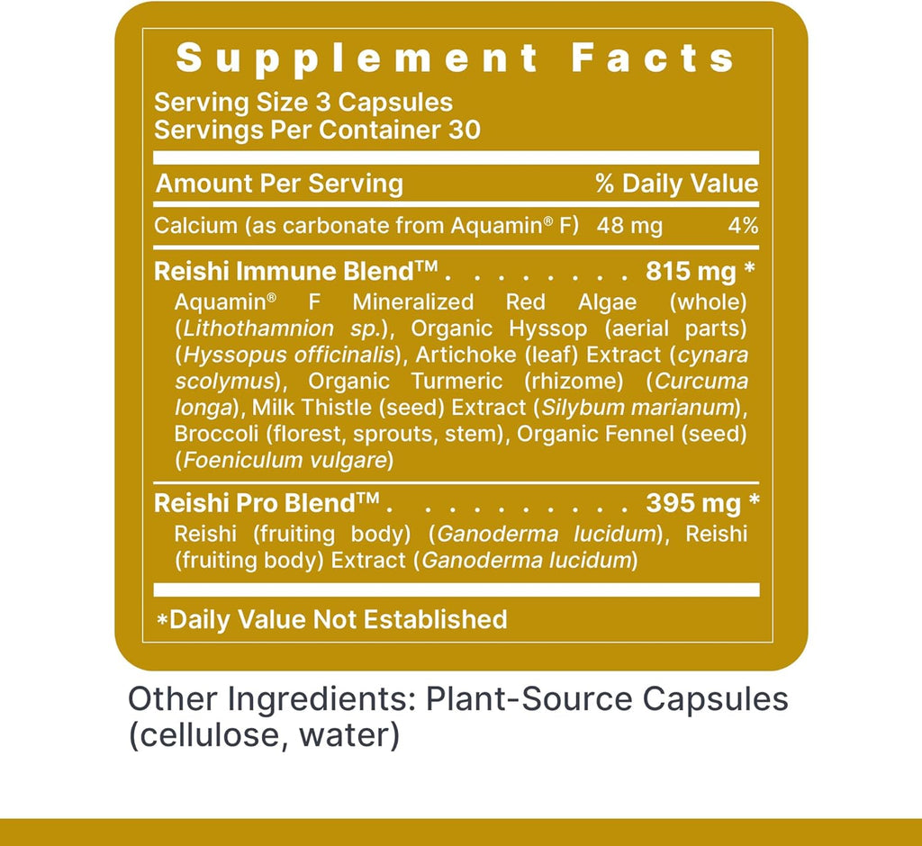 Premier Research Labs Reishi Immune Support Supplement- Reishi Mushroom Capsules, Organic Reishi Mushroom Extract for Women and Men, Contains Red Algae, Turmeric, Milk Thistle - 90 Pure Vegan Capsules