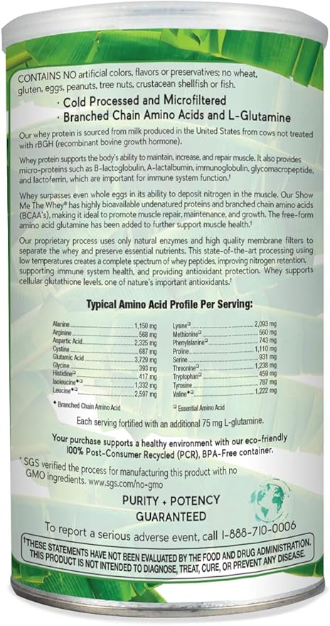 Natural Nutra Grass Fed Vanilla Show Me The Whey Protein Source Powder Enhance Digestion, Improve Body Fluid Flow, Support Bone Health and Boost Immunity, Gluten Free, Sugar-Free, Non-GMO, 13.3oz