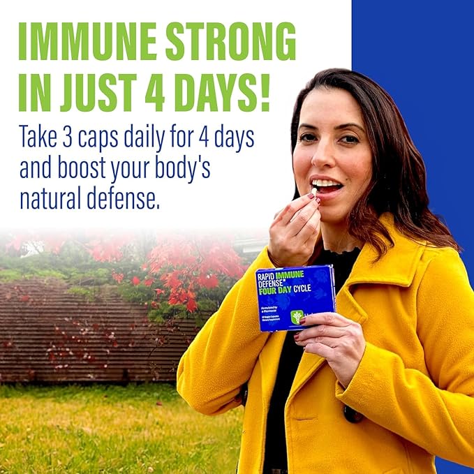 HybridCR Rapid Immune Support Supplement Pharmacist Formulated Natural Herbal Formula to Immunity Boost Response Gluten-Free Natural Cold Remedy | 12 Capsules in 4 Day Dose Pack