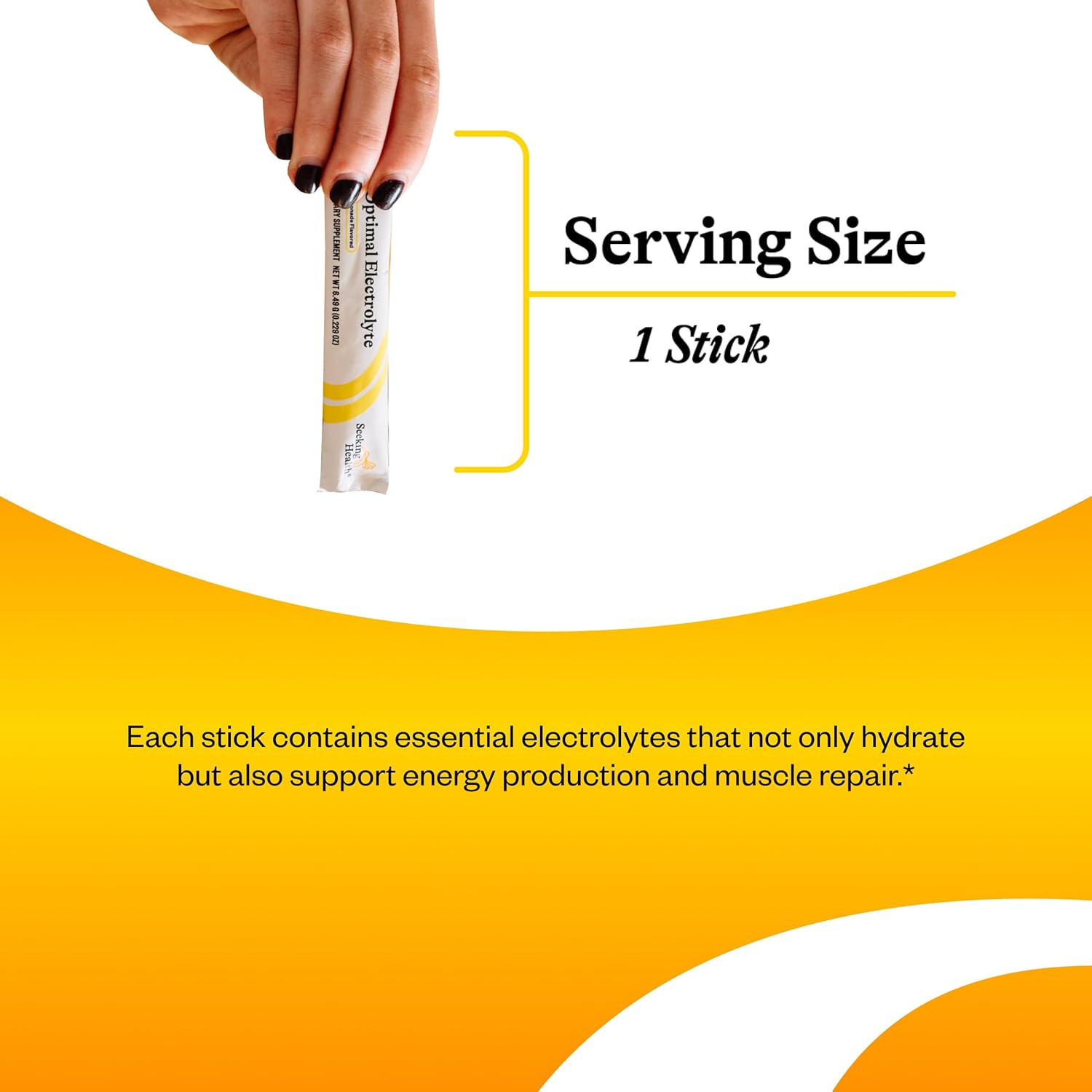 Seeking Health Optimal Electrolyte Sticks - Electrolyte Drink for Hydration, Heart & Muscle Recovery† Support - Supports Active Lifestyle - Vegan, Gluten-Free & Non-GMO - Lemonade Flavor, 30 Sticks