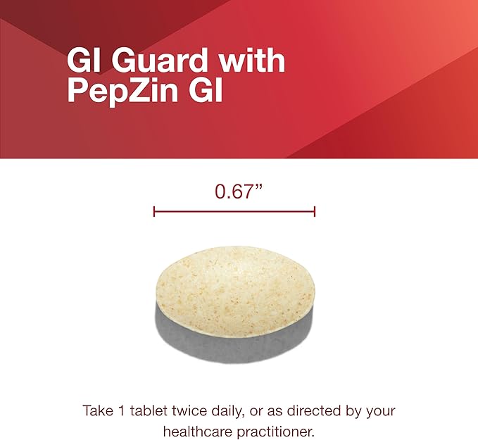 PROTOCOL FOR LIFE BALANCE GI Guard - for Gastric Health & Comfort - with PepZin GI - for Digestive Gut Health - Non-GMO & Vegan - 60 Tablets