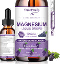 GREENPEOPLE Magnesium Glycinate Liquid Drops - 1000mg 5-in-1 High Absorption Liquid Magnesium for Sleep with D3/K2/B6 | Fast-Acting, Bone, Muscle & Sleep | Sugar-Free Grape Flavor, 2fl Oz