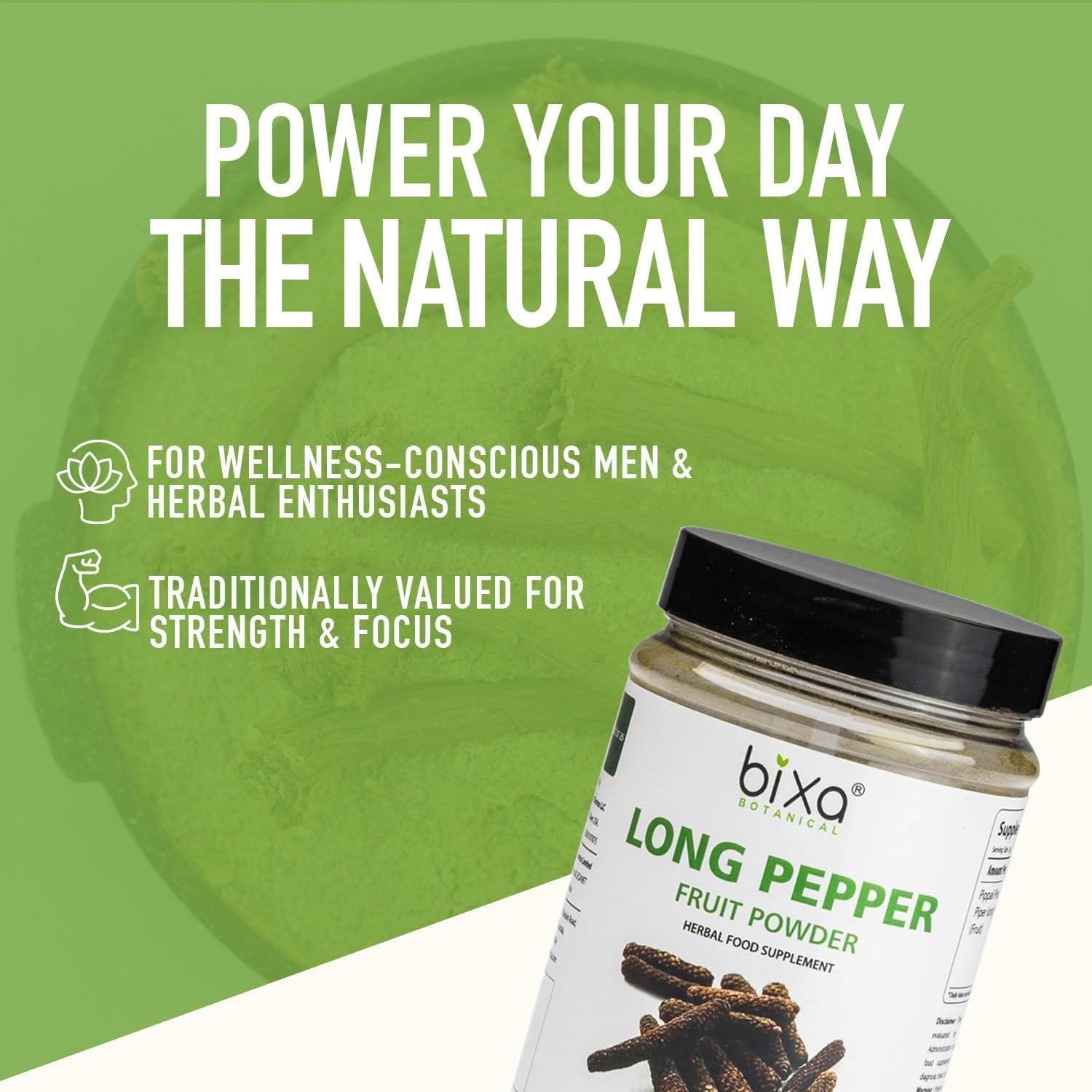 bixa BOTANICAL Long Pepper Powder| Pippali (Piper Longum) | Ayurvedic Supplement & Meat Seasoning | Strong Aroma, Steam Treated, Vegan, Non GMO & 100% Pure |200 GMS /7 Oz