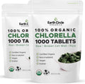 Organic Chlorella Tablets 1,000 Count | High Potency Superfood | Chlorophyll Pills from 100% Pure Green Algae | Broken Cell Wall for Max Absorption | Vegan, Kosher, Non-GMO | 4 Tabs per Day (2-Pack)