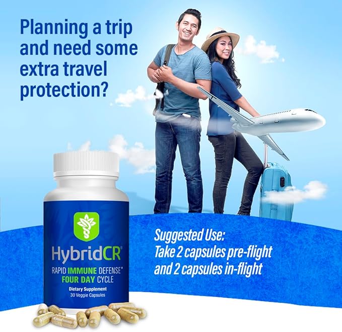 HybridCR Rapid Immunity Supplement | Zinc, Echinacea, Andrographis, Ginseng, Selenium, Gluten-Free & Non-GMO | 5-in-1 Immune Support Supplement | Pharmacist Formulated 2 Month Supply (60 Veggie Caps)