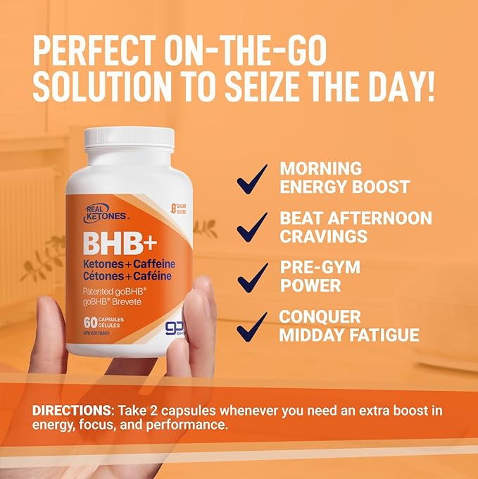 Keto BHB Salts Capsules - Sodium Calcium & Magnesium BHB Capsules with Caffeine & Patented goBHB Beta-Hydroxybutyrate Electrolytes - Exogenous Ketones Supplement for Enhanced Energy Focus & Ketosis