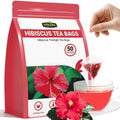 Hibiscus Tea Bags, Hibiscus Flower Herbal Tea - Caffeine & Sugar Free, 50 Teabags