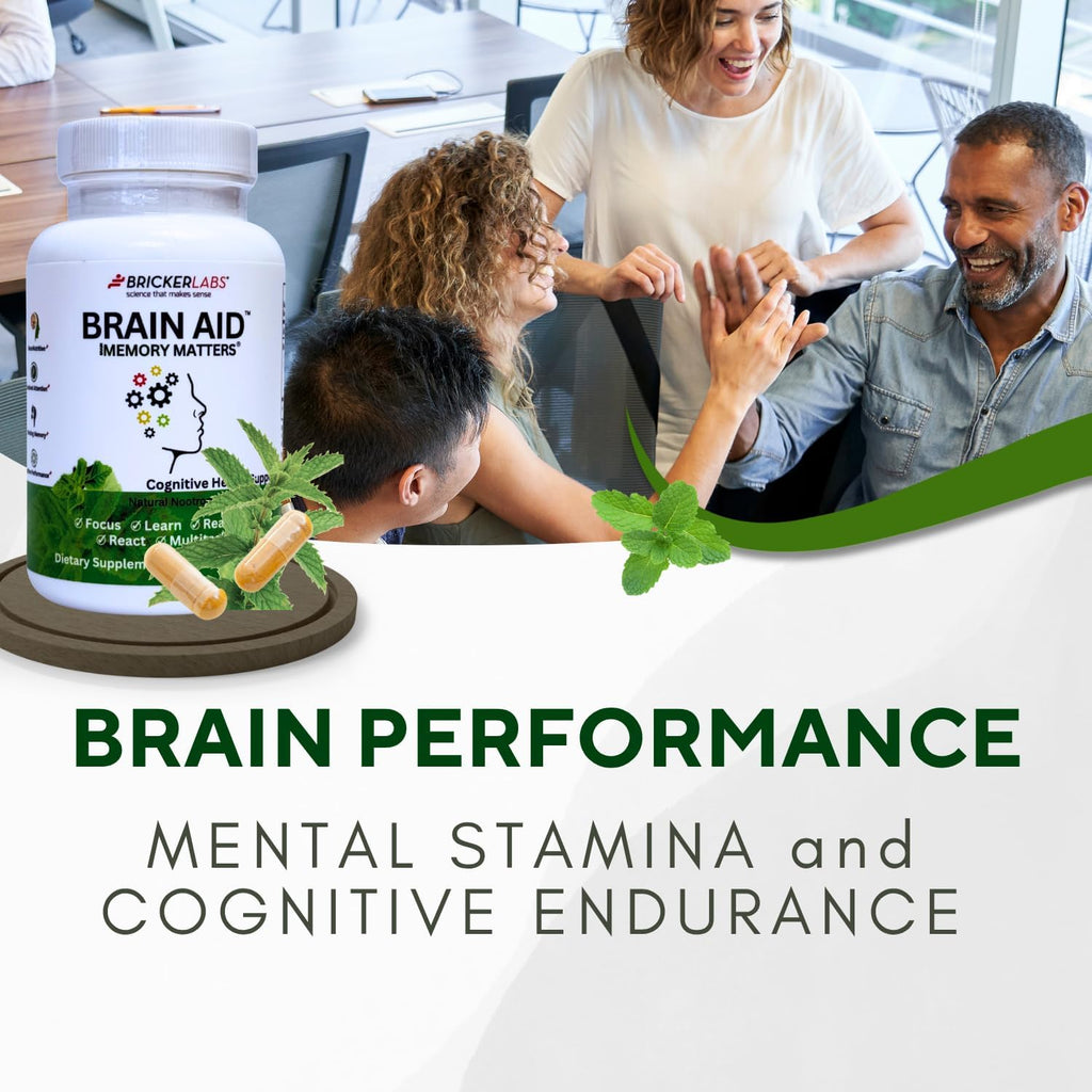 Brain Aid Memory Matters – Nootropic Brain Supplement with Neumentix Spearmint Extract for Cognitive Support, Focus, Concentration, and Memory – 90 Capsules