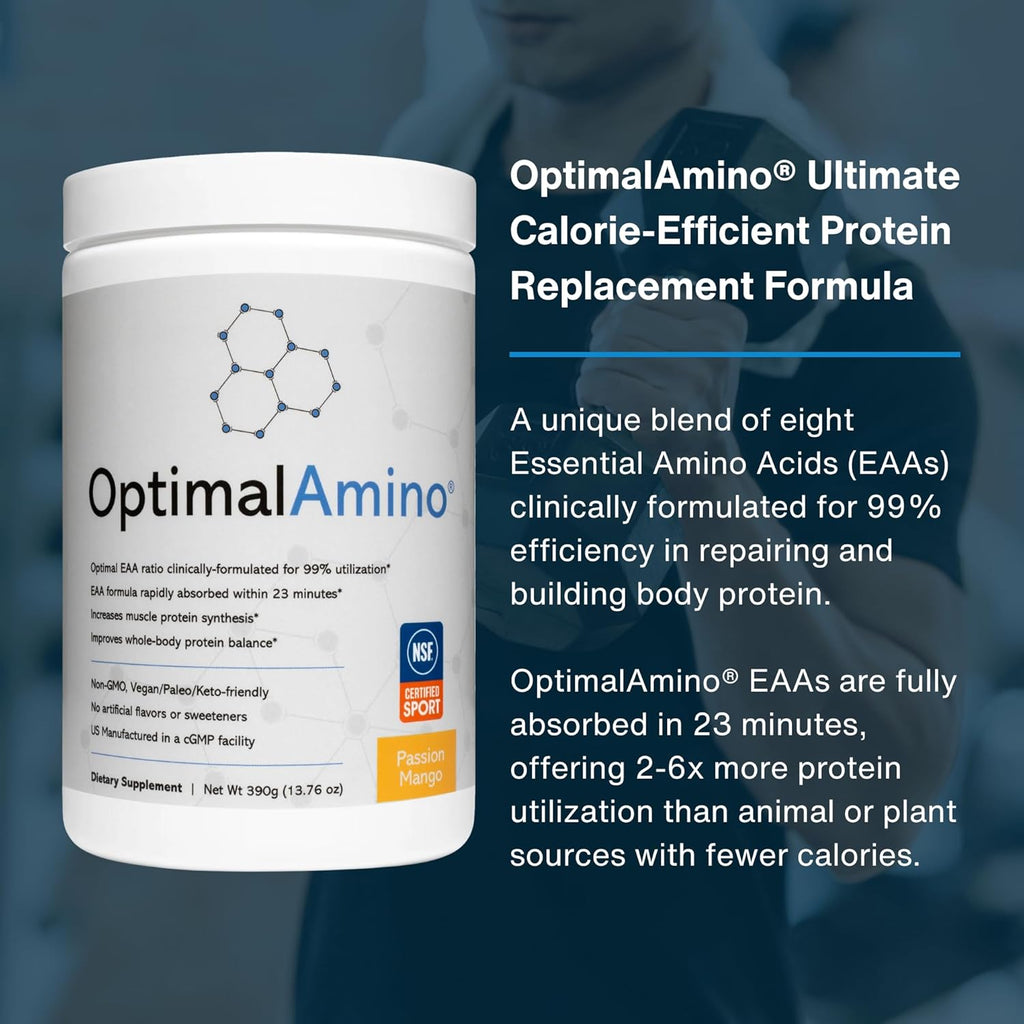 Amino Acid Powder | 99% Utilized Essential Amino Acid (EAA) Supplement | Pre/Post Workout & Muscle Recovery | NSF for Sport Certified | Passion Mango Flavor