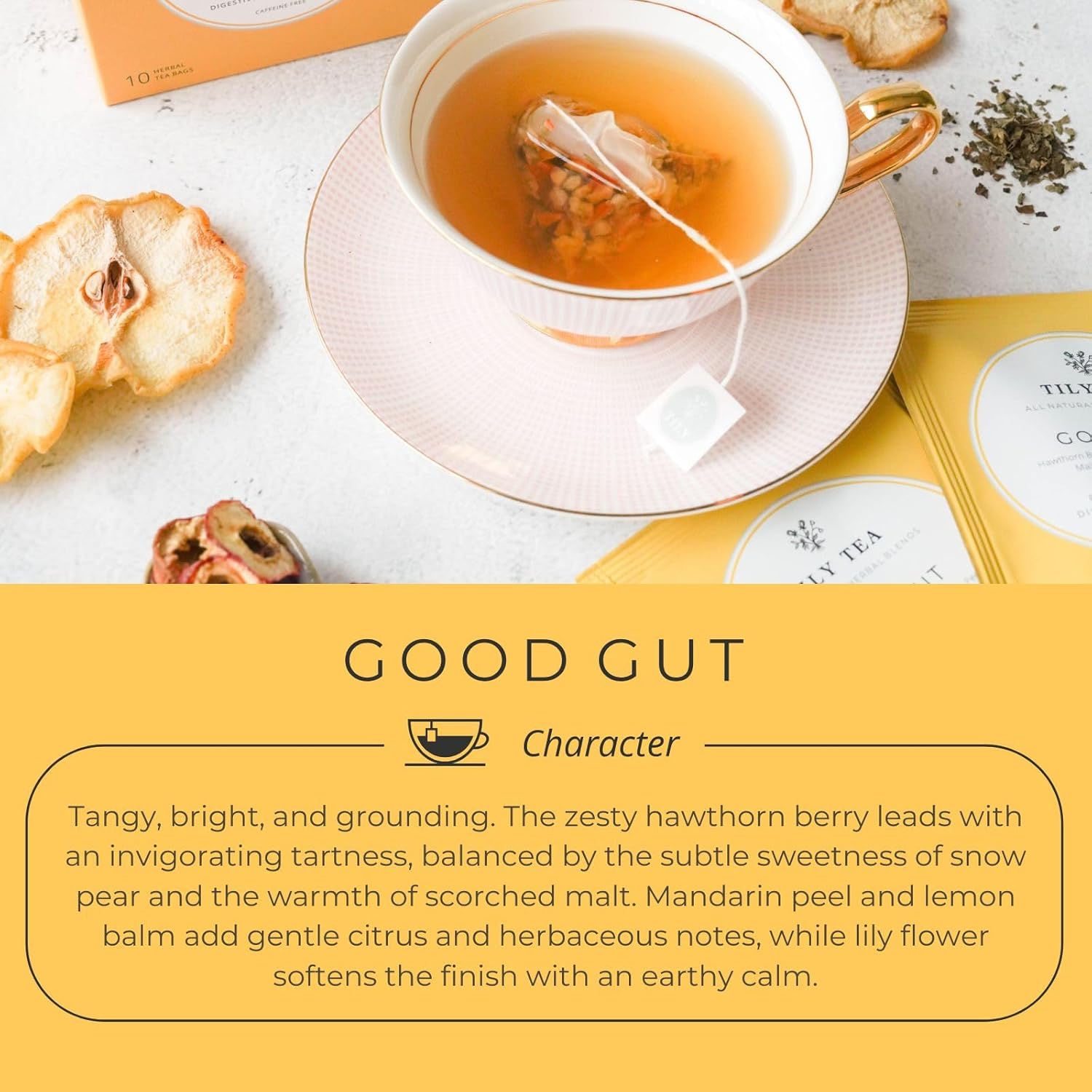 Tily Tea Good Gut Herbal Tea - Caffeine Free - 10 Plastic-Free Teabags