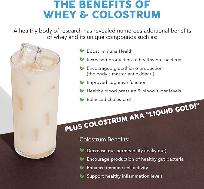 Paleovalley 100% Grassfed Whey Protein Powder with Colostrum, 30 Serving, 13g Protein, Vanilla, Muscle Building, Immune Support, Gut Health