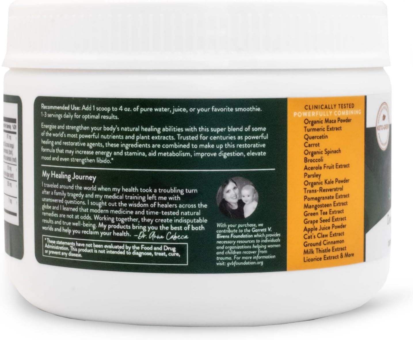 Mighty Maca Plus Mango by Dr. Anna Cabeca – Superfood Greens Powder for Daily Energy & Vitality – Sugar-Free, Vegan, Alkaline, 30-Day Supply
