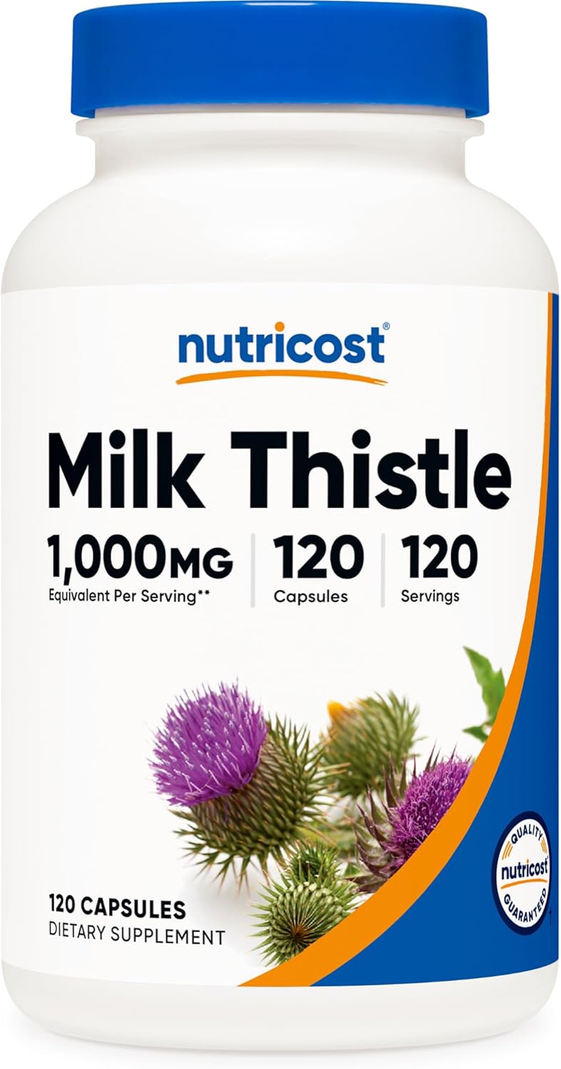 Nutricost Milk Thistle 1,000mg Equivalent, 120 Capsules - 250mg of 4:1 Extract - Vegan, Non-GMO and Gluten Free