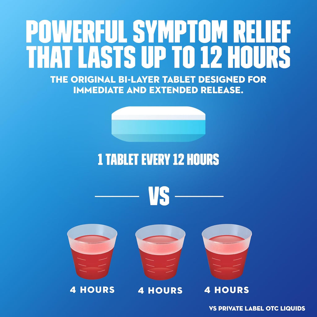 Mucinex 12 Hour 600 mg Guaifenesin Extended-Release Tablets for Excess Mucus Relief, Expectorant Aids Excess Mucus Removal, Chest Congestion Relief, 100 Bi-Layer Tablets