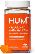 HUM Hyaluronic Glow Hydrating Skin Care Supplement, with Low Molecular Hyaluronic Acid, Vitamin C from Amla Fruit, and Vitamin E, Antioxidant Support for Skin Hydration, Tangerine, 60 Vegan Gummies