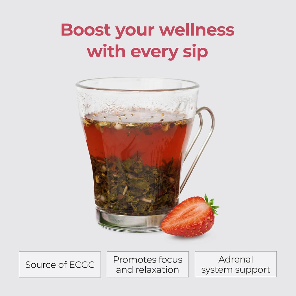 Michelle Peiret Herbal Tea for Women | Organic Green Tea with Tulsi, Shatavari, Fenugreek, Rosehips, Fennel, Chamomile & Raspberry Leaf | Hormonal Wellness, Energy, Mood & Vitality | Strawberry Flavor | 15 Natural Tea Bags