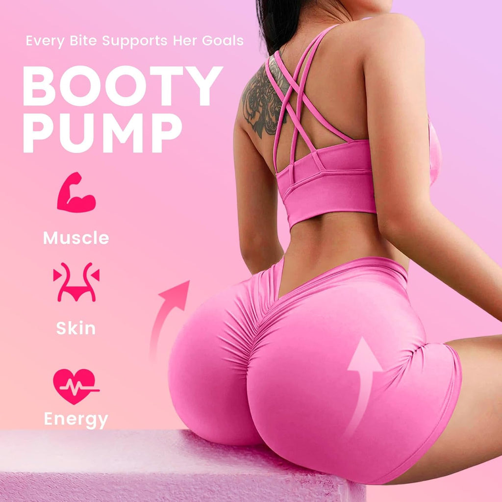 Creatine for Women, Creatine Monohydrate Gummies with Collagen+BCAAs+Hyaluronic Acid+Vitamin C & B12, Supports Lean Muscle, Booty, Energy & Recovery, 120 Sugar-Free Flavored Vegan Gomitas de Creatina